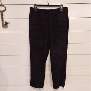 Black Polka Dot Ankle Dress Pants